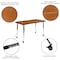 Flash Furniture Oval 47.5 W, 76 L, 30 H, Chrome, Laminate, Particleboard, Steel, Wood Grain XU-GRP-A3048CON-48-OAK-T-A-CAS-GG - alternate 9